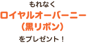 もれなく「ロイヤルオーバーニー（黒リボン）」をプレゼント