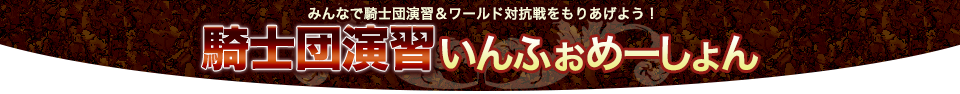 騎士団演習いんふぉめーしょん