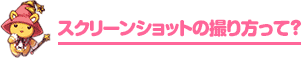 スクリーンショットの撮り方って？