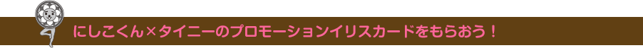 にしこくん×タイニーのプロモーションイリスカードをもらおう！