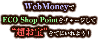 WebMoneyでECO Shop Pointをチャージして“超お宝”を手に入れよう！