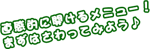 直感的に開けるメニュー！　まずはさわってみよう♪